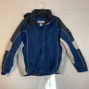 Columbia Sportswear Company Mens Blue Gray White Insulated Ski Jacket Large